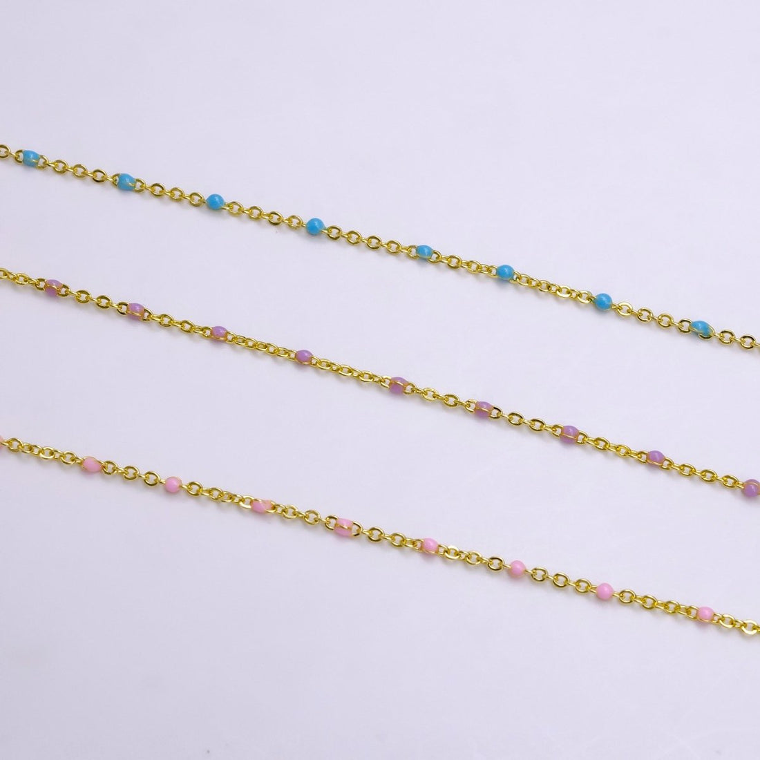Dainty 16k Gold Filled Satellite Enamel Chain By the Yard Wholesale Unfinished Chain by Yard for Bracelet Necklace Minimalist Jewelry | ROLL-1391 ROLL-1392 ROLL-1393 ROLL-1408