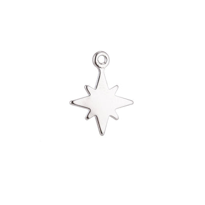 Dainty 18K Gold Fileld Star Burst North Star Sky, Wish Layer Necklace Pendant Charm Bead Earring Finding for Jewelry Making C-126