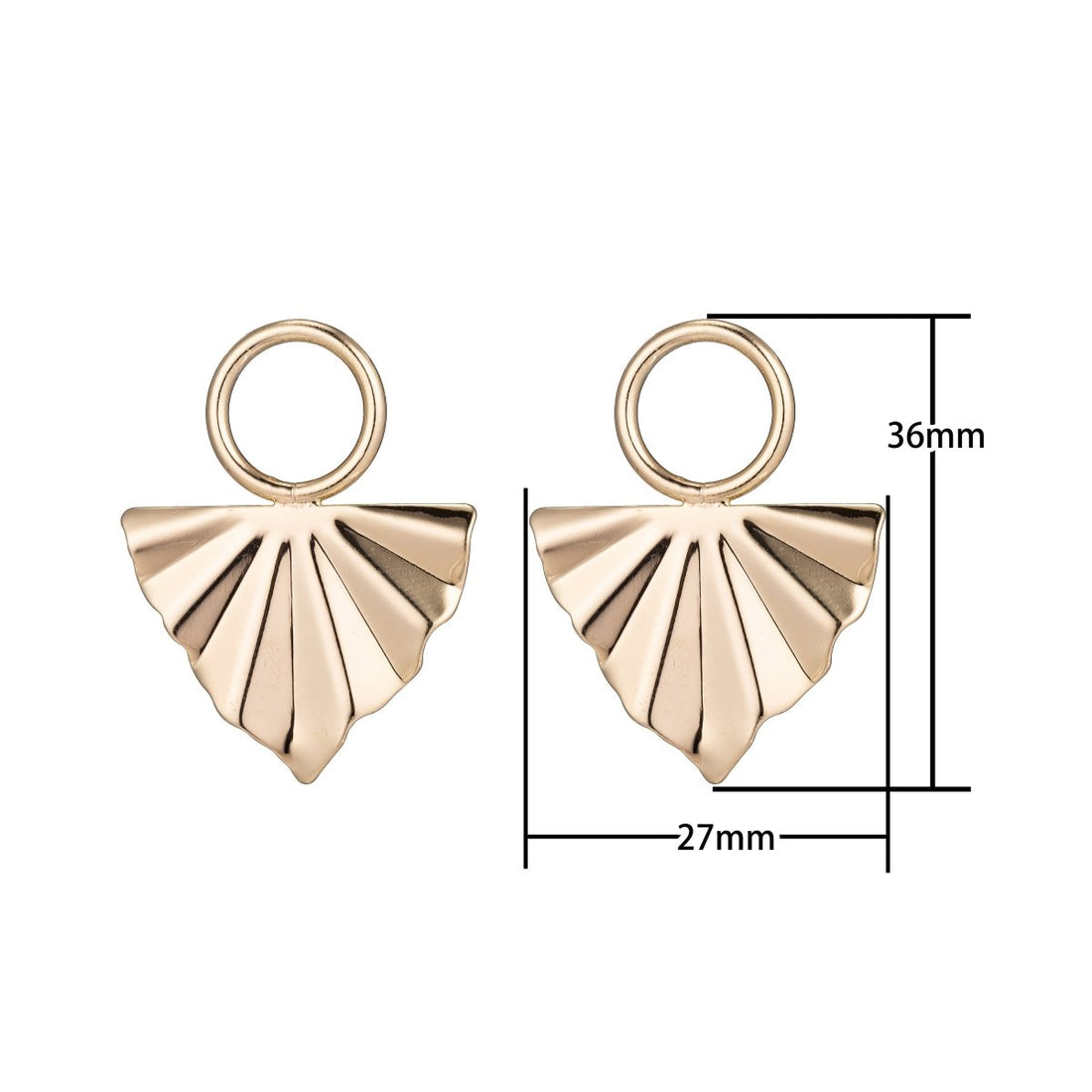 Dainty 18k Gold Filled Earrings Post with Links and Loop, Stud Earrings, Geometric Earring Findings for Jewelry Making Supplies K-009