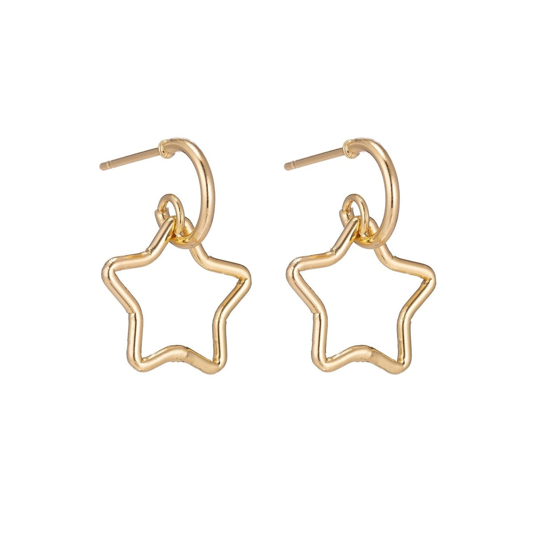 Dainty 18k Gold Filled Star Earrings, Celestial Earrings, Geometric Huggie Earring Making Supply Findings for Jewelry Making Supplies K-027