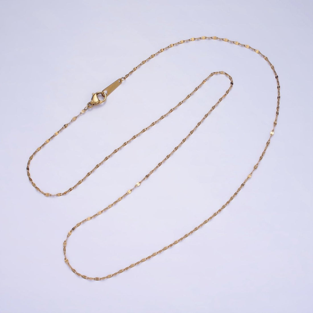 Dainty 1mm Gold Dapped Cable Chain Necklace 20.6 inch long | WA-2421