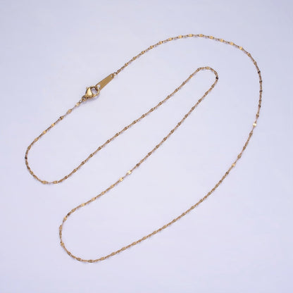 Dainty 1mm Gold Dapped Cable Chain Necklace 20.6 inch long | WA-2421