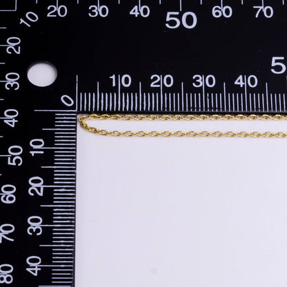 Dainty 24K Gold Filled 1.4mm Rolo Cable Unfinished Chain For Jewelry Making | ROLL-1367 Clearance Pricing