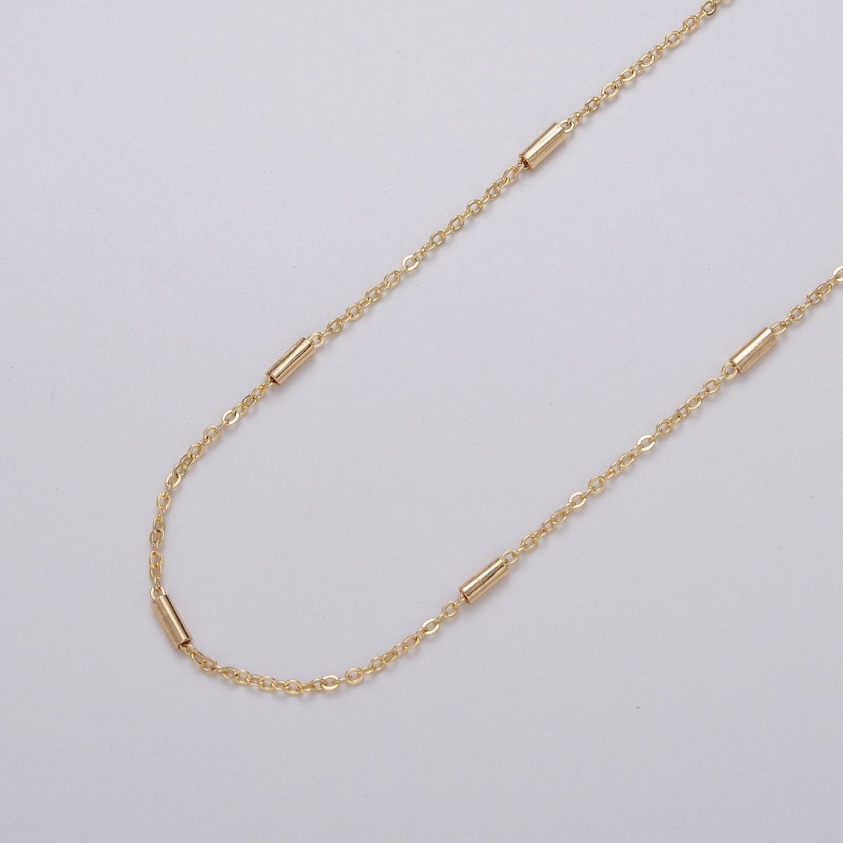 Dainty 24K Gold Filled 1.5mm Unique Cable Tube Unfinished Chain by Yard in Gold &amp; Silver | ROLL-1035, ROLL-1090 Clearance Pricing