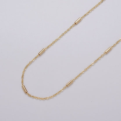 Dainty 24K Gold Filled 1.5mm Unique Cable Tube Unfinished Chain by Yard in Gold &amp; Silver | ROLL-1035, ROLL-1090 Clearance Pricing