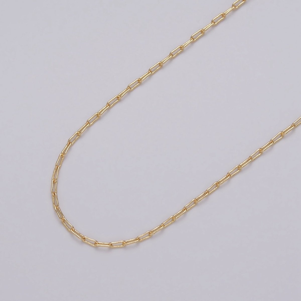 Dainty 16K Gold Filled Boxy Paperclip Unfinished Chain by Yard in Gold &amp; Silver | ROLL-1037, ROLL-1094