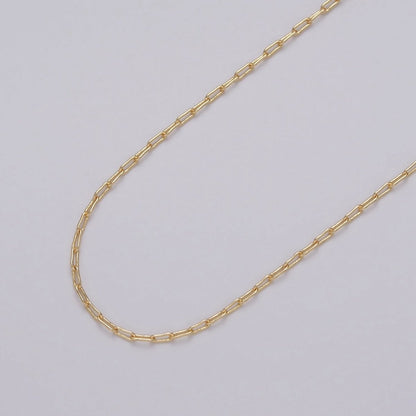 Dainty 16K Gold Filled Boxy Paperclip Unfinished Chain by Yard in Gold &amp; Silver | ROLL-1037, ROLL-1094