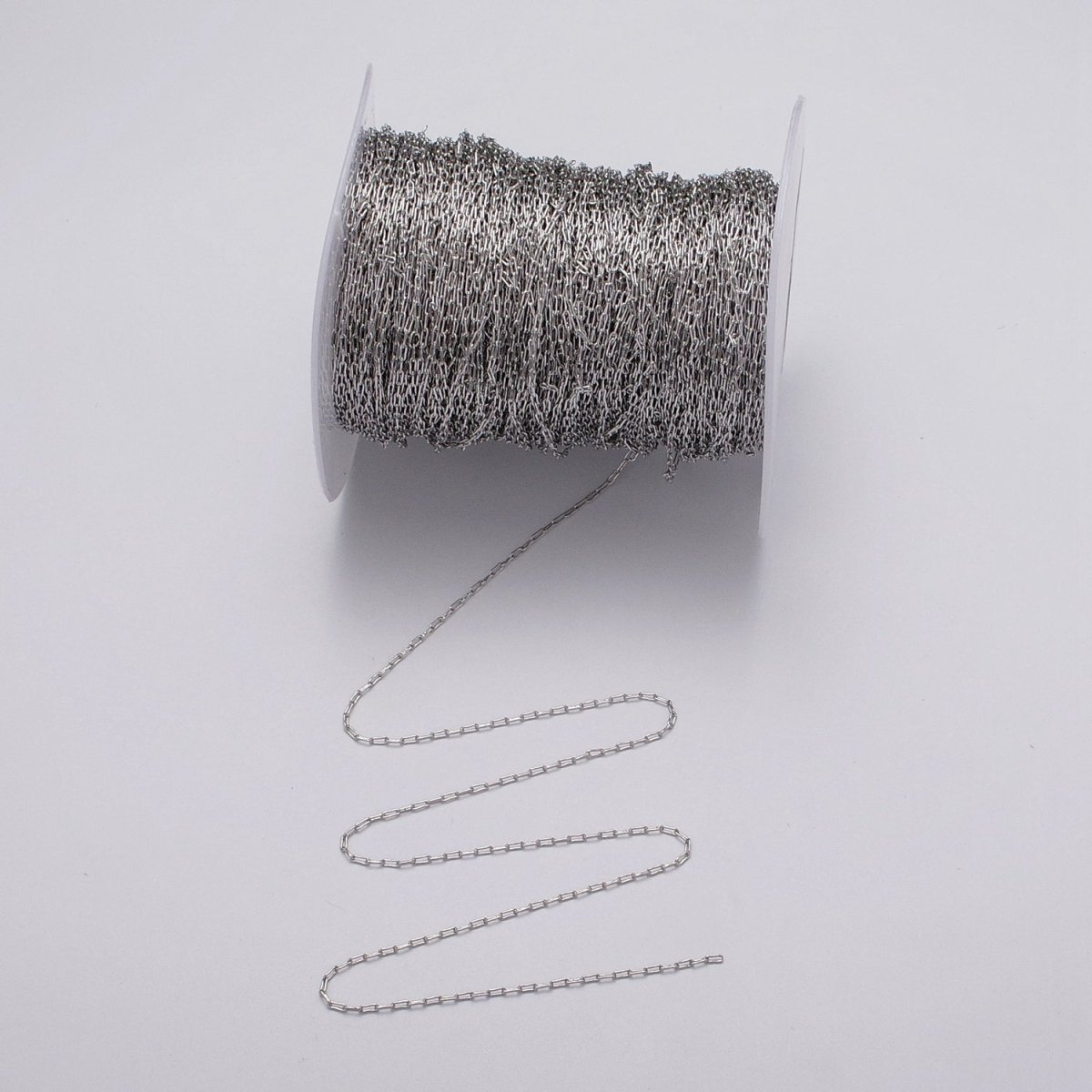 Dainty 16K Gold Filled Boxy Paperclip Unfinished Chain by Yard in Gold &amp; Silver | ROLL-1037, ROLL-1094