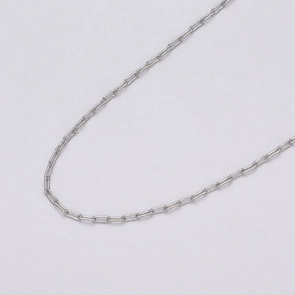 Dainty 16K Gold Filled Boxy Paperclip Unfinished Chain by Yard in Gold &amp; Silver | ROLL-1037, ROLL-1094