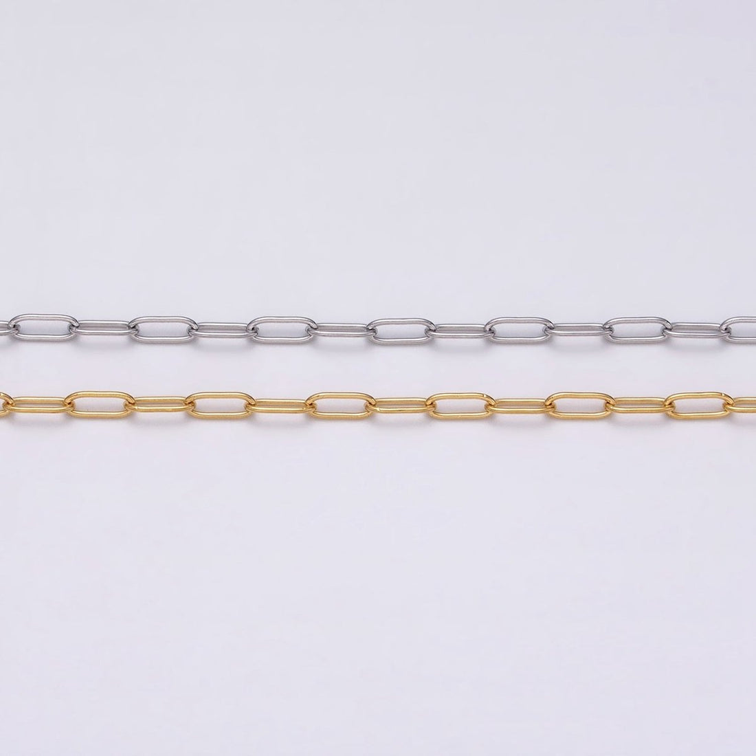 Dainty 24k Gold Filled Paperclip Chain 2.3mm Width Unfinished Chain by Yard | ROLL-1269 ROLL-1270