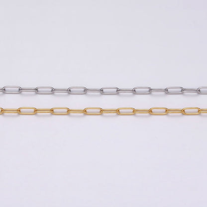 Dainty 24k Gold Filled Paperclip Chain 2.3mm Width Unfinished Chain by Yard | ROLL-1269 ROLL-1270