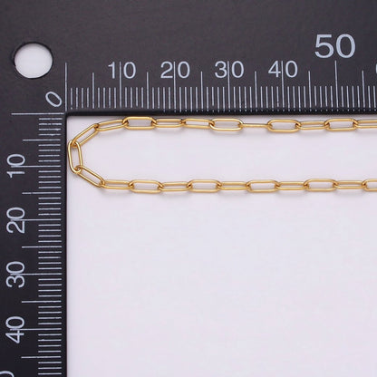 Dainty 24k Gold Filled Paperclip Chain 2.3mm Width Unfinished Chain by Yard | ROLL-1269 ROLL-1270