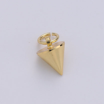 Dainty 24K Gold Filled Spike Charms,11x7mm Spike Pendants Conical Spike Charm,Drop Pendulum Pendant Stud Charm,Jewelry Finding K-800