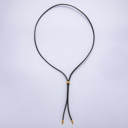Dainty 2.5mm Leather Bolo Slide Adjustable 26 Inch Lariat Necklace | WA-04338 ~ WA-04343