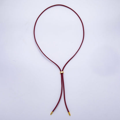 Dainty 2.5mm Leather Bolo Slide Adjustable 26 Inch Lariat Necklace | WA-04338 ~ WA-04343