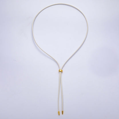 Dainty 2.5mm Leather Bolo Slide Adjustable 26 Inch Lariat Necklace | WA-04338 ~ WA-04343