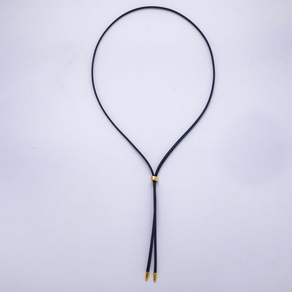 Dainty 2.5mm Leather Bolo Slide Adjustable 26 Inch Lariat Necklace | WA-04338 ~ WA-04343