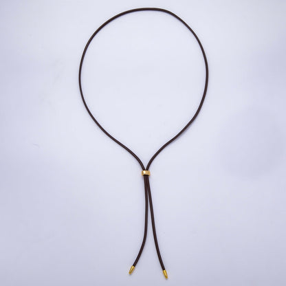 Dainty 2.5mm Leather Bolo Slide Adjustable 26 Inch Lariat Necklace | WA-04338 ~ WA-04343