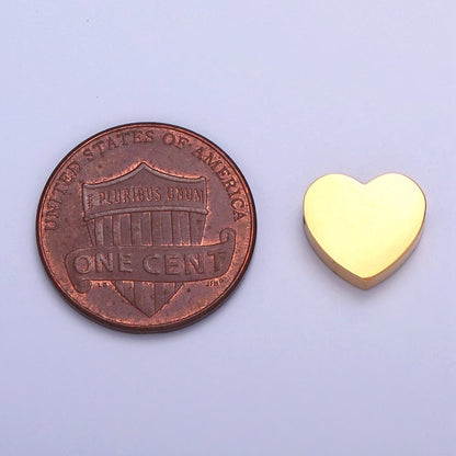 Dainty 9.7x10.6mm Stainless Steel Heart Bead, Jewelry Component For Jewelry Making, W-849 W-850