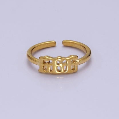 Dainty Angel Number Ring, Minimalist Gold Filled Ring Unisex Personalized Jewelry, Statement Rings O2056-O2064