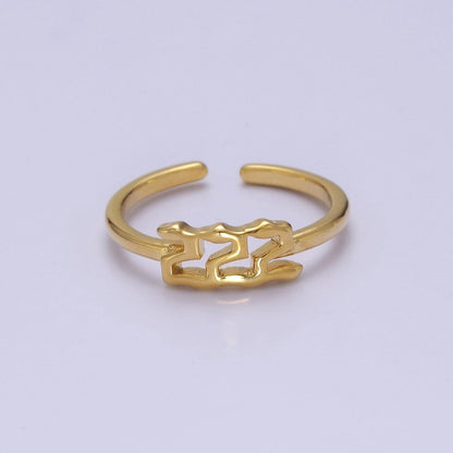 Dainty Angel Number Ring, Minimalist Gold Filled Ring Unisex Personalized Jewelry, Statement Rings O2056-O2064