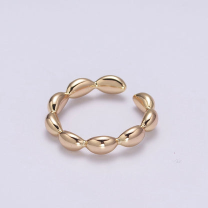 Dainty Beaded Ring 18k Gold Filled Bead Ring Open adjustable Jewelry U-145