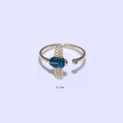 Dainty Bee Ring 18K Gold Filled Ring Open Adjustable Ring Animal Insect Cz Simple Stacking Jewelry O-438