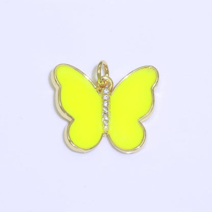 Dainty Butterfly Charm, Mini Gold Filled Monarch Charm for Necklace, Bracelet, Earring Charm Micro Pave Mariposa Jewelry Making M-460