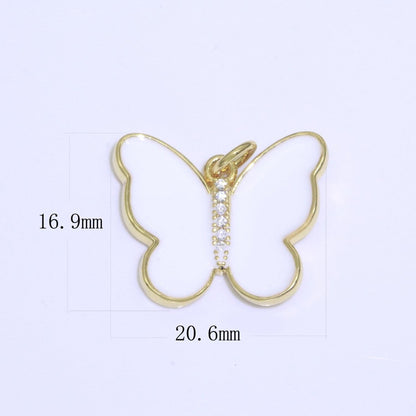 Dainty Butterfly Charm, Mini Gold Filled Monarch Charm for Necklace, Bracelet, Earring Charm Micro Pave Mariposa Jewelry Making M-460