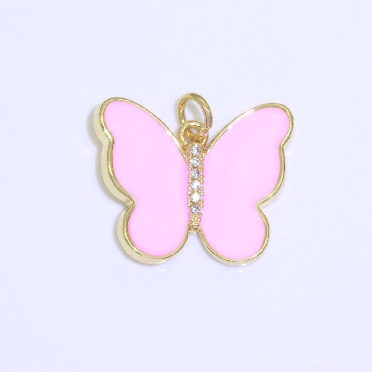 Dainty Butterfly Charm, Mini Gold Filled Monarch Charm for Necklace, Bracelet, Earring Charm Micro Pave Mariposa Jewelry Making M-460
