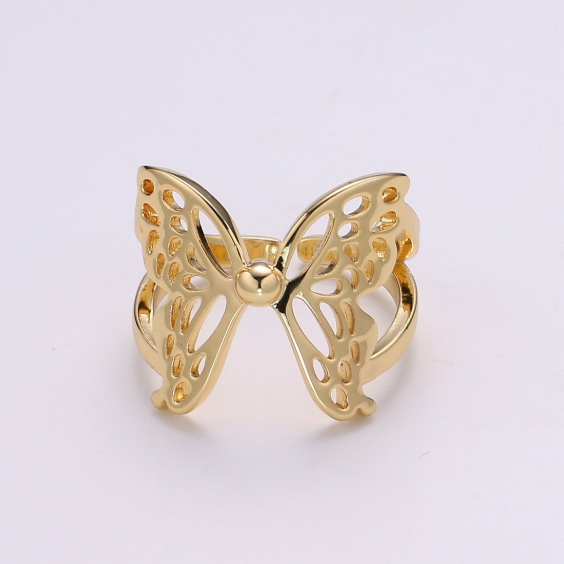 Dainty Butterfly Ring, Adjustable Gold Ring, Simple Mariposa Ring, Animal Lover Ring for Minimalist jewelry Everyday Wear R500