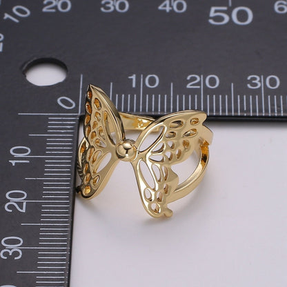 Dainty Butterfly Ring, Adjustable Gold Ring, Simple Mariposa Ring, Animal Lover Ring for Minimalist jewelry Everyday Wear R500