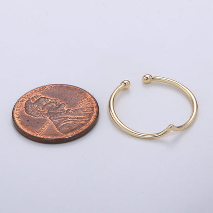 Dainty Chevron Ring - Gold Stacking Ring - Thin Ring - Open Ring - Triangle Ring - Thin Band - Simple Gold Ring Minimalist Jewelry R-081