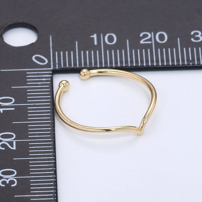 Dainty Chevron Ring - Gold Stacking Ring - Thin Ring - Open Ring - Triangle Ring - Thin Band - Simple Gold Ring Minimalist Jewelry R-081