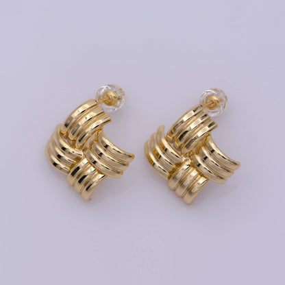 Dainty Classic Woven Knot Post Stud Earring 18k Gold Filled Earring T-238