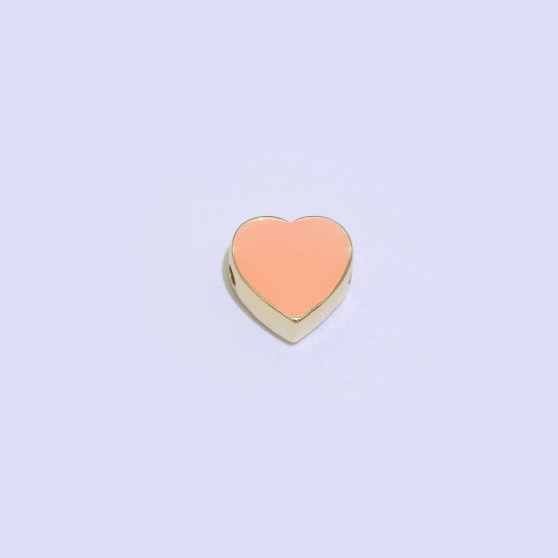 Dainty Colorful Heart Spacer Beads, Green Black Pink Yellow White Teal Heart beads for Necklace Bracelet Component 10mm Beads B-588 to B-591