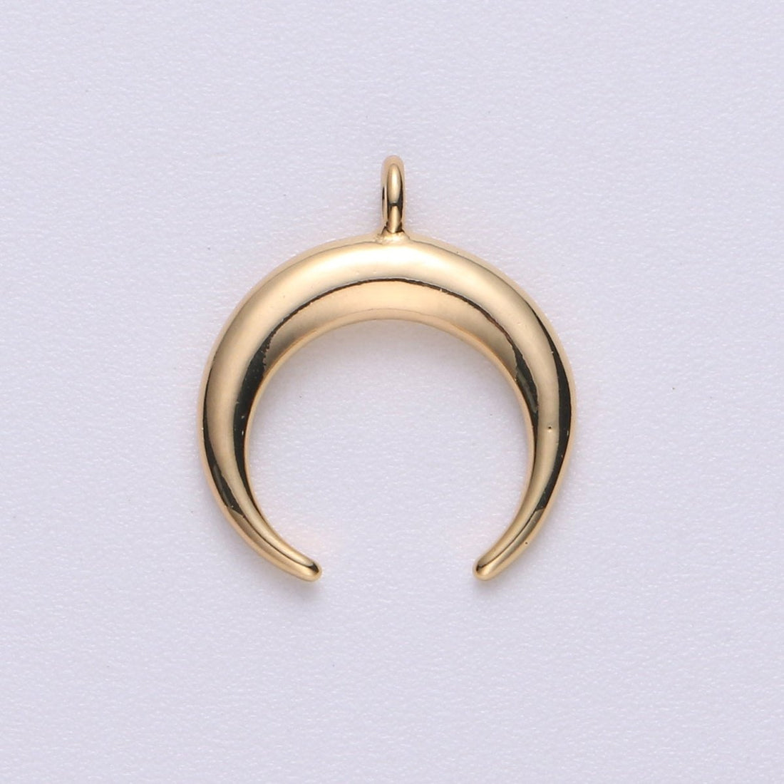 Dainty Crescent Moon Horn Charm 18k Gold Filled Upside Down Tusk Moon Pendant Bohemian Boho C Shape Curve Gold Moon Charm C-428