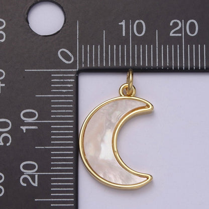 Dainty Crescent Moon Pendant Shell Pearl Moon Charm 14k Gold Filled Jewelry Supplies E-336