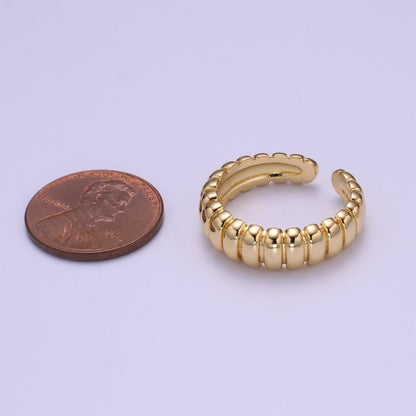 Dainty Croissant Ring Gold Filled over Brass Chunky Ring O-959