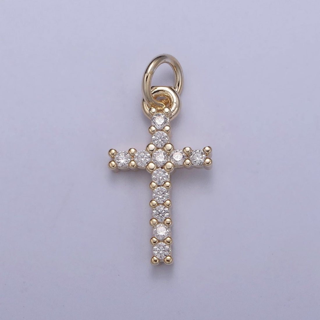 Dainty Cross Charms, Micro Pave Mini Cross, Religious Jewelry,14K Gold Filled Cross Charm Add on Pendant N-409
