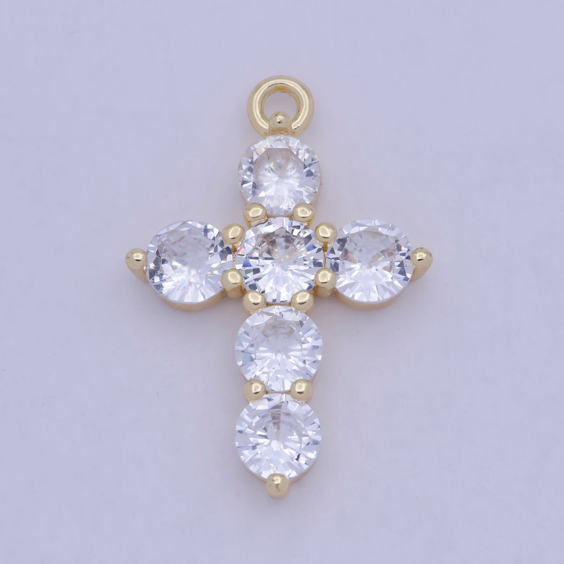 Dainty Cubic Cross Pendant, 14K Gold Filled Charm E-776
