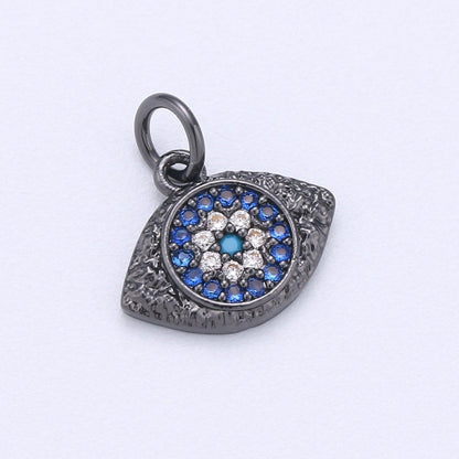 Dainty CZ Micro Pave Evil Eye Pendant in Gold Filled / Silver / Rose Gold / Black C-309 - C-402