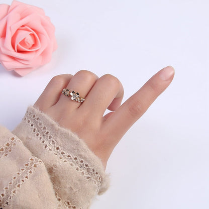 Dainty Daisy Ring in Gold Filled Silver Open Adjustable Flower Ring U-495 U-496