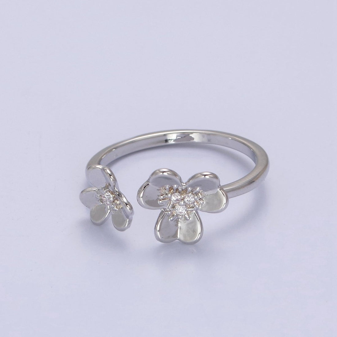 Dainty Daisy Ring in Gold / Silver Open Adjustable Flower Ring U-493 U-494