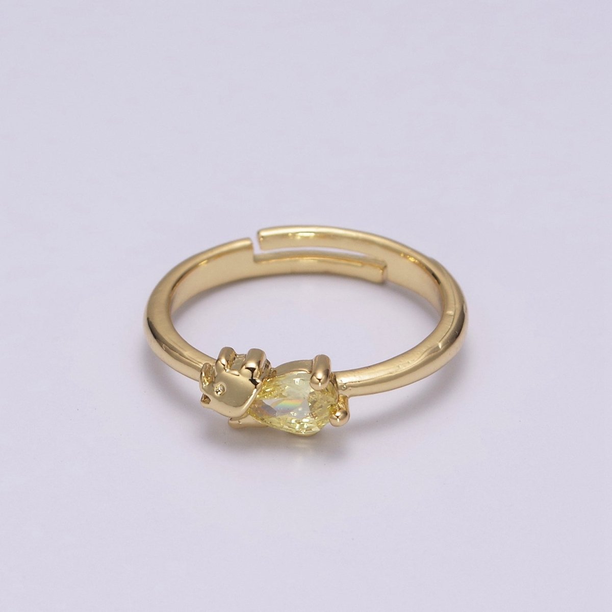 Dainty Dino Ring • Minimalist Dinosaurus Ring • Gold Open Adjustable Ring Cute Kawaii Dino U-151 ~ U-158