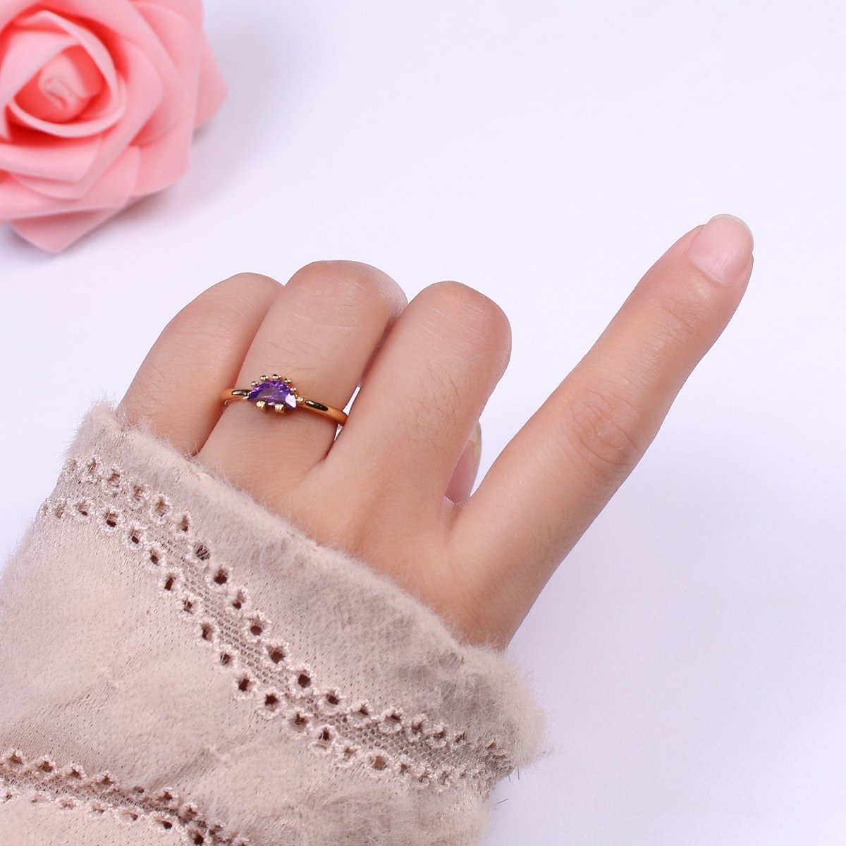 Dainty Dino Ring • Minimalist Dinosaurus Ring • Gold Open Adjustable Ring Cute Kawaii Dino U-151 ~ U-158