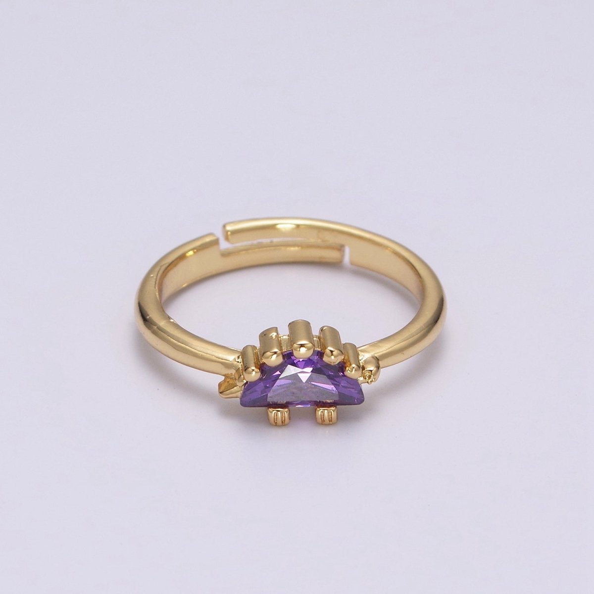 Dainty Dino Ring • Minimalist Dinosaurus Ring • Gold Open Adjustable Ring Cute Kawaii Dino U-151 ~ U-158