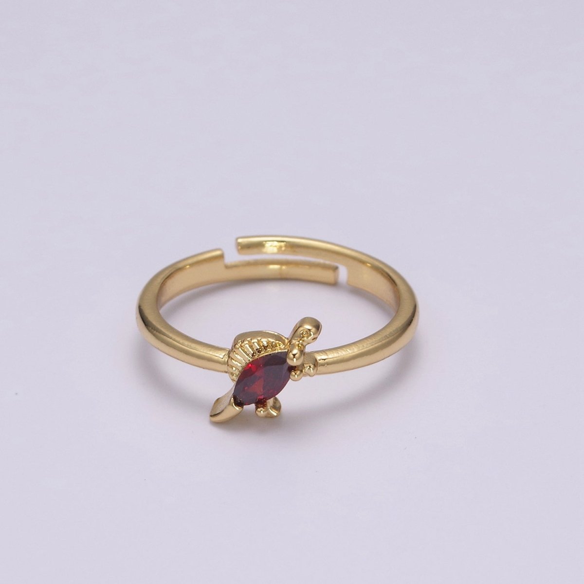 Dainty Dino Ring • Minimalist Dinosaurus Ring • Gold Open Adjustable Ring Cute Kawaii Dino U-151 ~ U-158