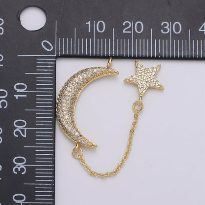 Dainty Elegant Celestial Moon and Star Charm  L-112~L-113