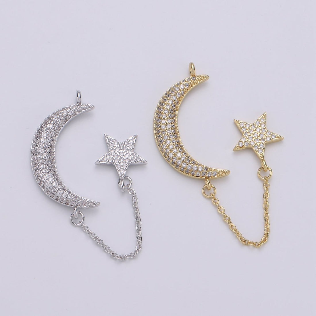 Dainty Elegant Celestial Moon and Star Charm  L-112~L-113
